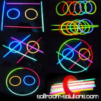 100 Count Long Lasting Glow Sticks Party Tube -  8" Premium Glow Bracelets - Assorted   